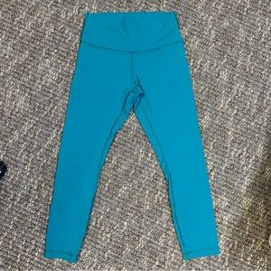 Lululemon Womens High Rise Ankle Align Pant II 25" Leggings Pacific Teal Size 8